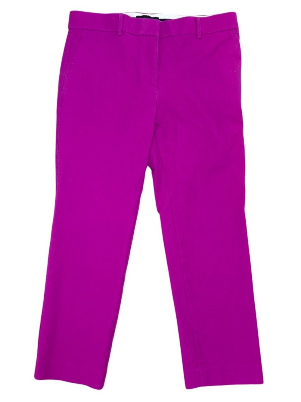 Ann Taylor Women's 6P Eva Cropped Pants Pink Slim Fit Chic Faux Pockets
